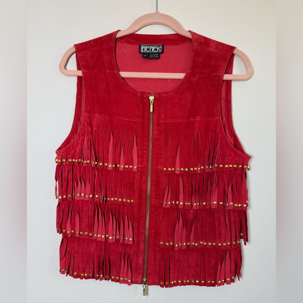 Berek Vibrant Red Leather Vest